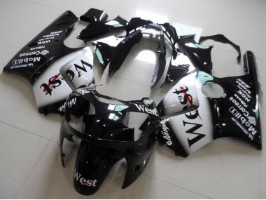 Compra Carenados Moto Kawasaki ZX12R 2000-2001 - Negro Brillante Blanco West