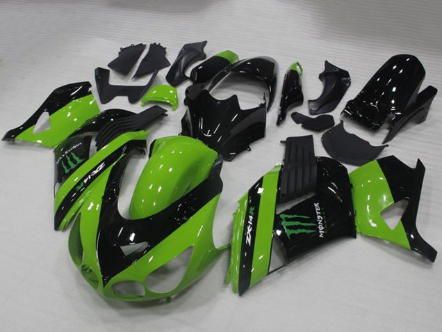 Compra Carenados Moto Kawasaki ZX14R ZZR1400 2006-2011 - Verde Negro Brillante Monstruo