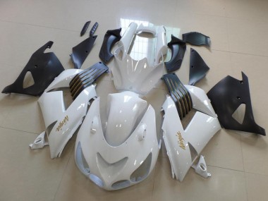 Compra Carenados Moto Kawasaki ZX14R ZZR1400 2006-2011 - Blanco Negro Mate Oro Ninja