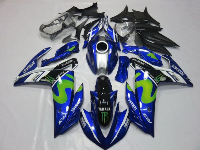 Compra Carenados Moto Yamaha YZF R3 2015-2018 - Azul Blanco Negro Verde MoviStar Monstruo