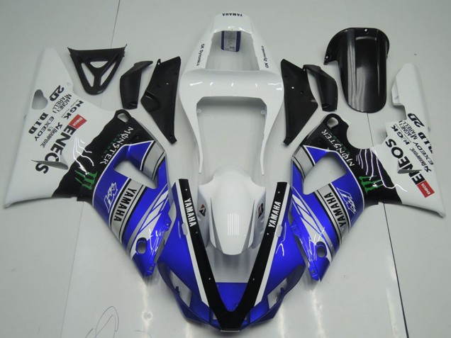Compra Carenados Moto Yamaha YZF R1 2000-2001 - Blanco Azul Negro ENEOS Monstruo