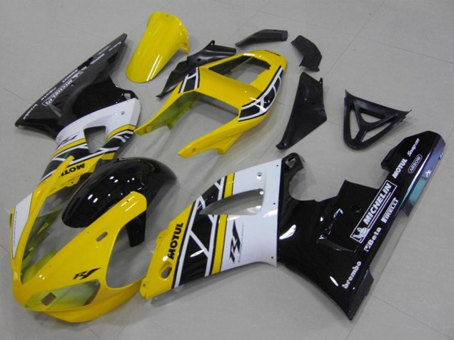 Compra Carenados Moto Yamaha YZF R1 2000-2001 - Amarillo Blanco Negro Anniversary Motul Michelin