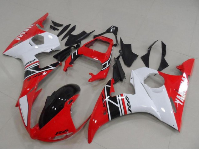 Compra Kits Carenado Moto Yamaha YZF R6 2003-2004 - Blanco Rojo Negro Brillante