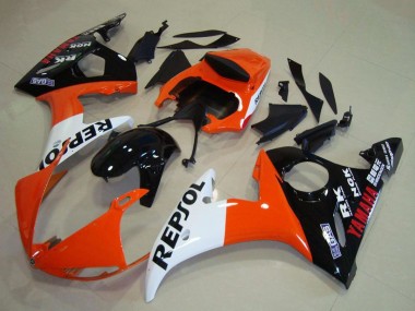 Compra Carenados Moto Yamaha YZF R6 2003-2004 - Naranja Blanco Negro Brillante Repsol