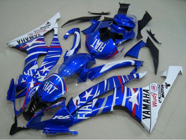 Compra Carenados Moto Yamaha YZF R6 2008-2016 - Blanco Azul Fiat Motul Michelin