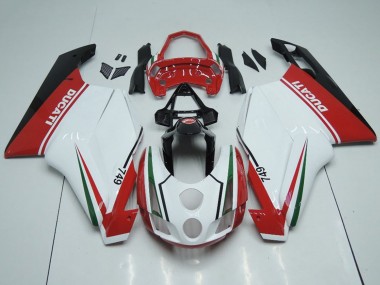 Compra Carenados Moto Ducati 749 2003-2004 - Blanco Rojo Verde Negro Brillante