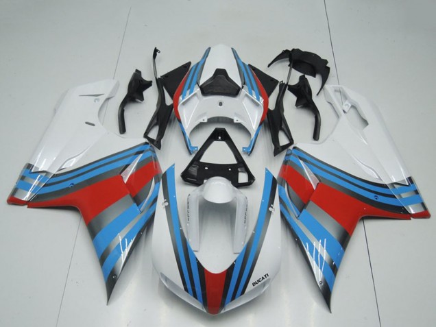 Compra Carenados Moto Ducati 848 1098 1198 2007-2014 - Blanco Azul Rojo