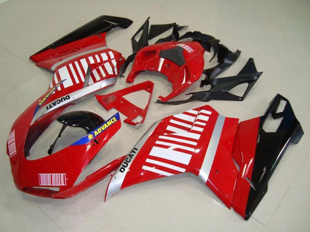 Compra Carenados Moto Ducati 848 1098 1198 2007-2014 - Plata Azul Rojo Negro Brillante