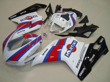 Compra Carenados Moto Ducati 848 2007-2014 - Blanco Rojo Verde Negro Brillante Martini