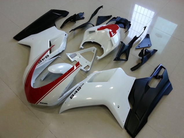 Compra Carenados Moto Ducati 848 2007-2014 - Blanco Rojo Negro Mate