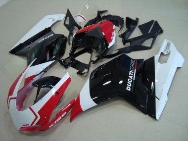 Compra Carenados Moto Ducati 1098 2007-2014 - Blanco Rojo Negro Brillante Corse