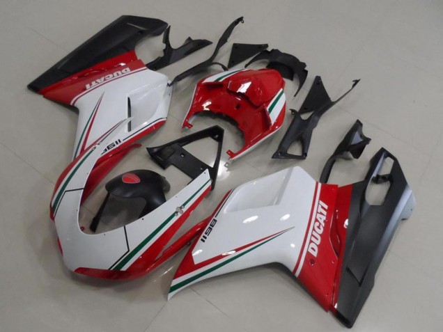 Compra Carenados Moto Ducati 1198 2007-2014 - Blanco Rojo Verde Negro Mate