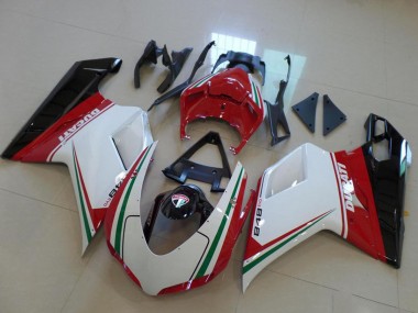Compra Carenado Moto Ducati 848 2007-2014 - Blanco Rojo Verde Negro Brillante