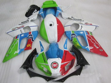 Compra Carenados Moto Yamaha YZF R6 1998-2002 - Blanco Azul Verde Rojo Fiat Kastinee