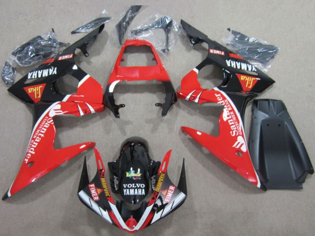Compra Carenados Moto Yamaha YZF R6 2003-2004 - Rojo Blanco Negro Brillante Santander Fimer Volvo