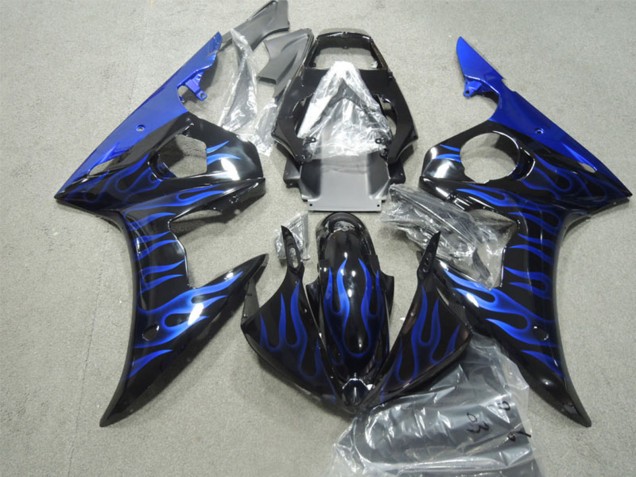 Compra Carenados Moto Yamaha YZF R6 2003-2004 - Negro Brillante Azul Llama