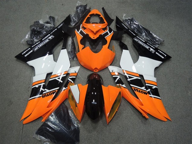 Compra Carenados Moto Yamaha YZF R6 2008-2016 - Naranja Blanco Negro Brillante Motul