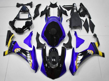 Compra Carenados Moto Yamaha YZF R1 2015-2019 - Azul Amarillo Negro Brillante Tiburón