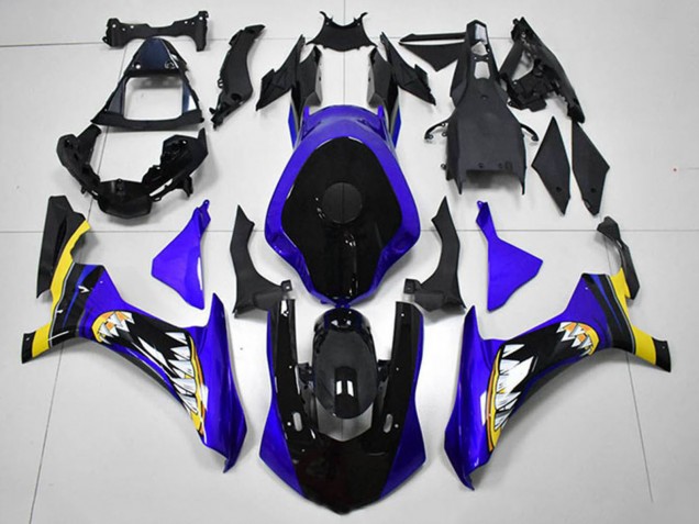 Compra Carenados Moto Yamaha YZF R1 2015-2019 - Azul Amarillo Negro Brillante Tiburón