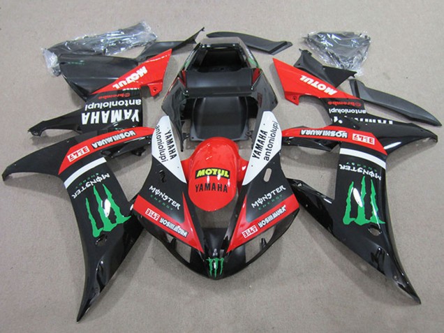 Compra Carenados Moto Yamaha YZF R1 2004-2006 - Rojo Blanco Negro Brillante Verde Motul Monstruo