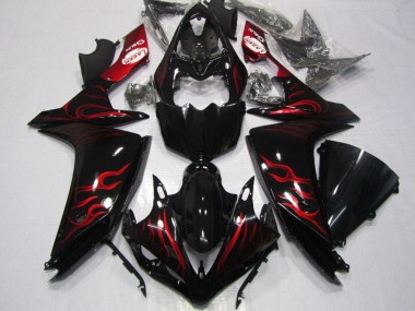 Compra Carenado Moto Yamaha YZF R1 2007-2008 - Negro Brillante Rojo Llama