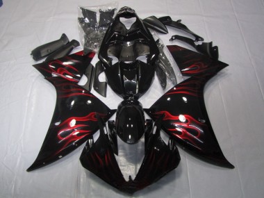 Compra Carenado Moto Yamaha YZF R1 2009-2011 - Negro Brillante Rojo Llama