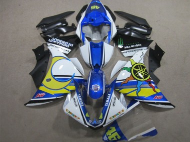 Compra Carenados Moto Yamaha YZF R1 2012-2014 - Blanco Azul Amarillo Negro Pizzoli Semakin Didepan Monstruo