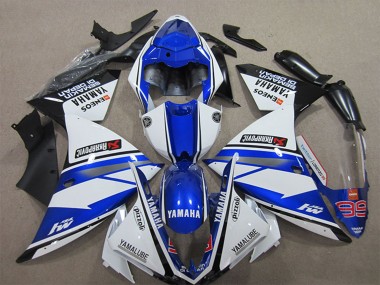 Compra Carenados Moto Yamaha YZF R1 2012-2014 - Blanco Azul Negro Pizzoli ENEOS Yamalube Semakin Didepan