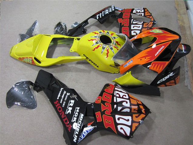 Compra Carenados Moto Honda CBR600RR 2005-2006 - Negro Naranja Amarillo Rossi Repsol