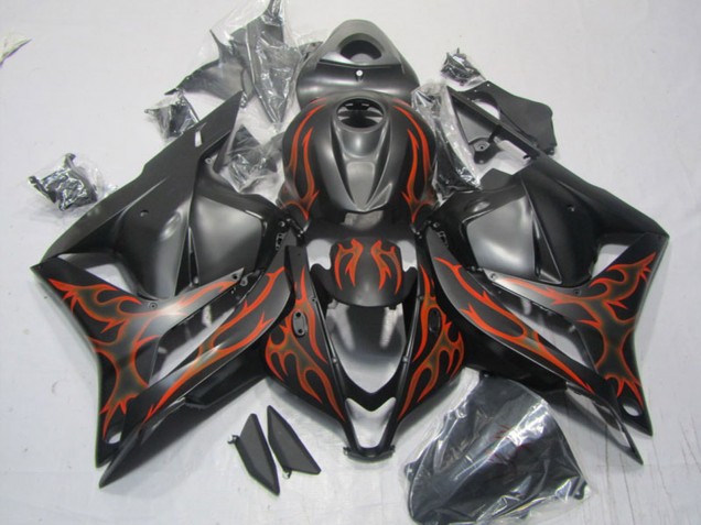 Compra Carenados Moto Honda CBR600RR 2009-2012 - Negro Mate Naranja Llama