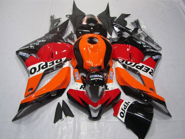 Compra Plásticos Moto ABS Honda CBR600RR 2009-2012 - Naranja Blanco Rojo Negro Brillante Repsol