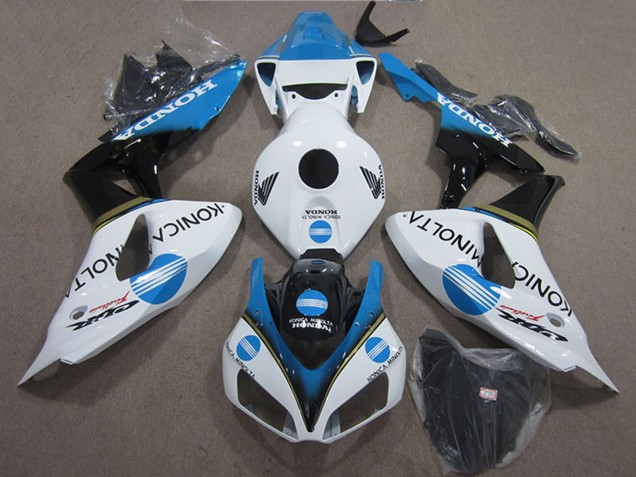 Compra Carenados Moto Honda CBR1000RR 2006-2007 - Blanco Azul Claro Negro Brillante Konica Minolta