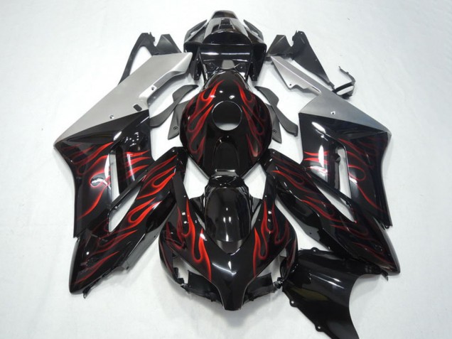 Compra Carenados Moto Honda CBR1000RR 2004-2005 - Plata Negro Brillante Rojo Llama