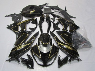 Compra Carenados Moto Kawasaki ZX6R 2009-2012 - Negro Brillante Plata Oro