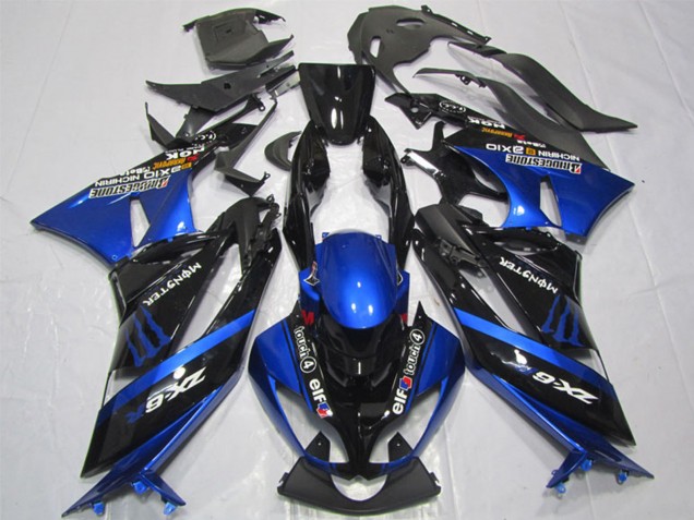 Compra Carenados Moto Kawasaki ZX6R 2009-2012 - Azul Negro Brillante Elf Touch4 Monstruo Bridgestone