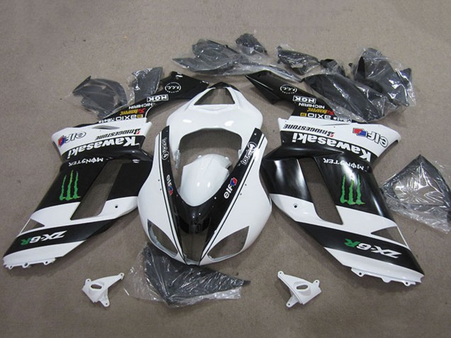 Compra Carenados Moto Kawasaki ZX6R 2007-2008 - Negro Blanco Monstruo