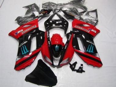 Compra Carenados Moto Kawasaki ZX6R 2007-2008 - Rojo Negro Monstruo