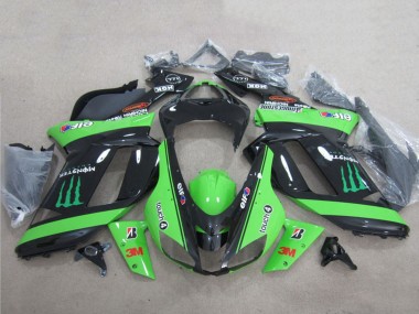 Compra Carenados Moto Kawasaki ZX6R 2007-2008 - Verde Negro 3M Monstruo