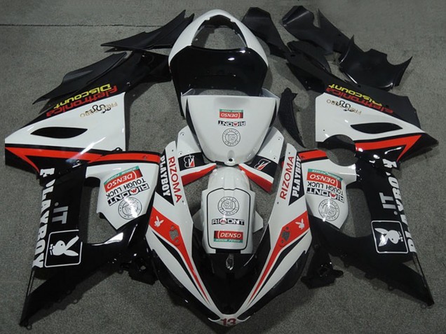 Compra Carenados Moto Kawasaki ZX6R 2005-2006 - Blanco Negro Rojo Rizoma Playboy