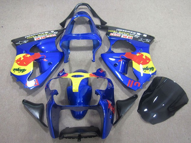 Compra Carenados Moto Kawasaki ZX6R 2000-2002 - Azul Amarillo Rojo Bull
