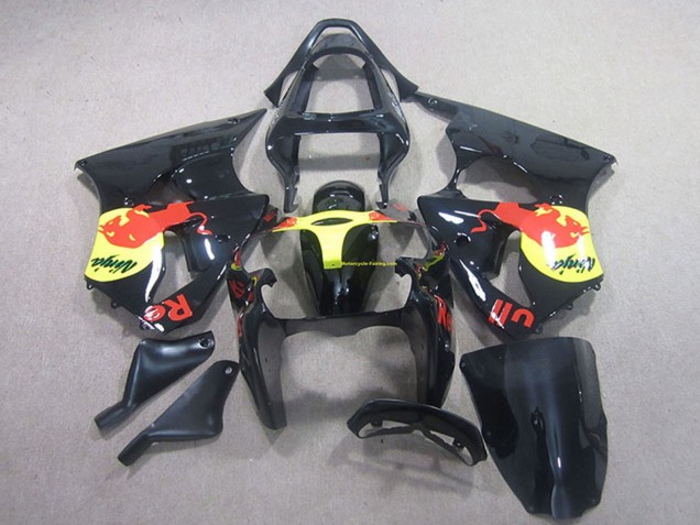 Compra Carenado Moto Kawasaki ZX6R 2000-2002 - Negro Brillante Amarillo Rojo Bull