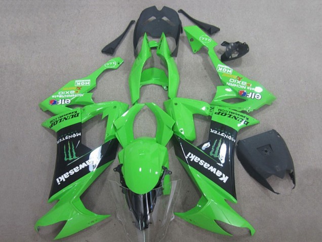 Compra Carenados Moto Kawasaki ZX10R 2008-2010 - Verde Negro Monstruo Energy Elf Dunlop