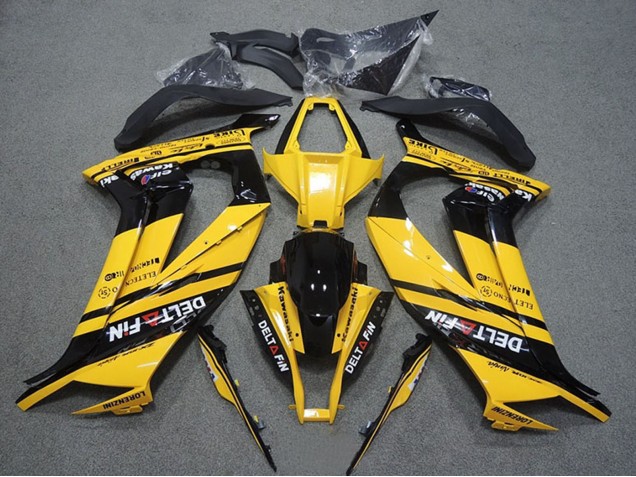 Compra Carenados Moto Kawasaki ZX10R 2011-2015 - Amarillo Negro Brillante Delt Fin
