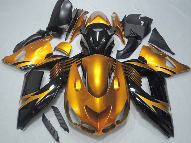 Compra Carenado Moto Kawasaki ZX14R ZZR1400 2006-2011 - Oro Negro Brillante