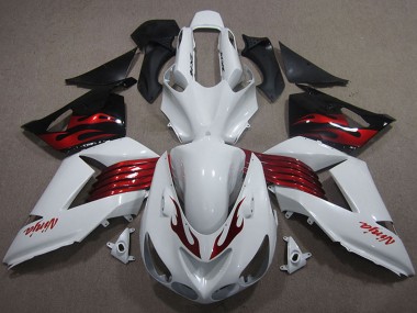 Compra Carenados Moto Kawasaki ZX14R ZZR1400 2006-2011 - Blanco Rojo Negro