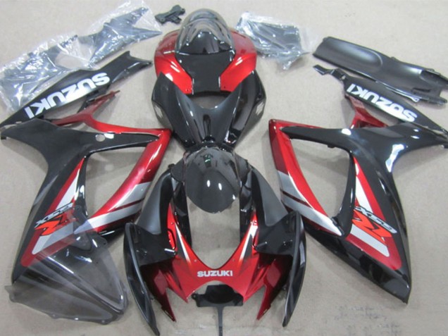 Compra Carenados Moto Suzuki GSXR 600 2006-2007 - Negro Brillante Rojo Plata