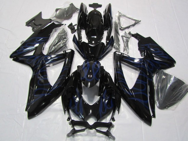 Compra Carenados Moto Suzuki GSXR 600 2008-2010 - Negro Brillante Azul Llama