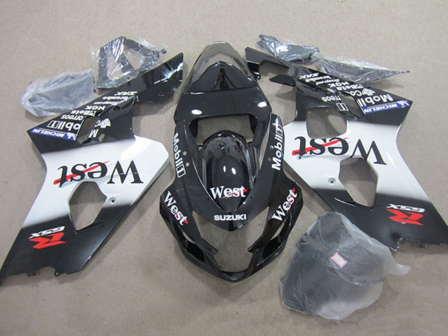 Compra Carenados Moto Suzuki GSXR 750 2004-2005 - Negro Brillante Blanco West Mobil