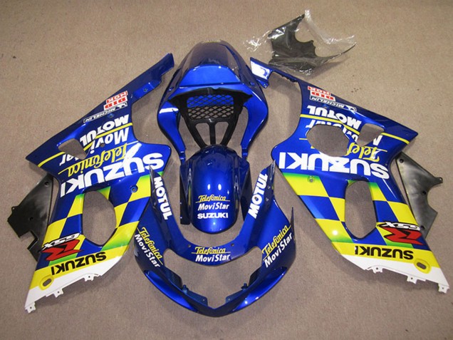 Compra Carenados Moto Suzuki GSXR 1000 2000-2002 - Azul Amarillo Blanco Telefumica MoviStar