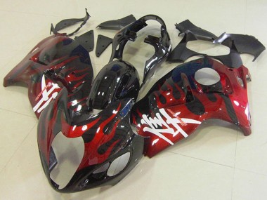 Compra Carenados Moto Suzuki GSXR 1300 Hayabusa 1996-2007 - Negro Brillante Rojo Llama
